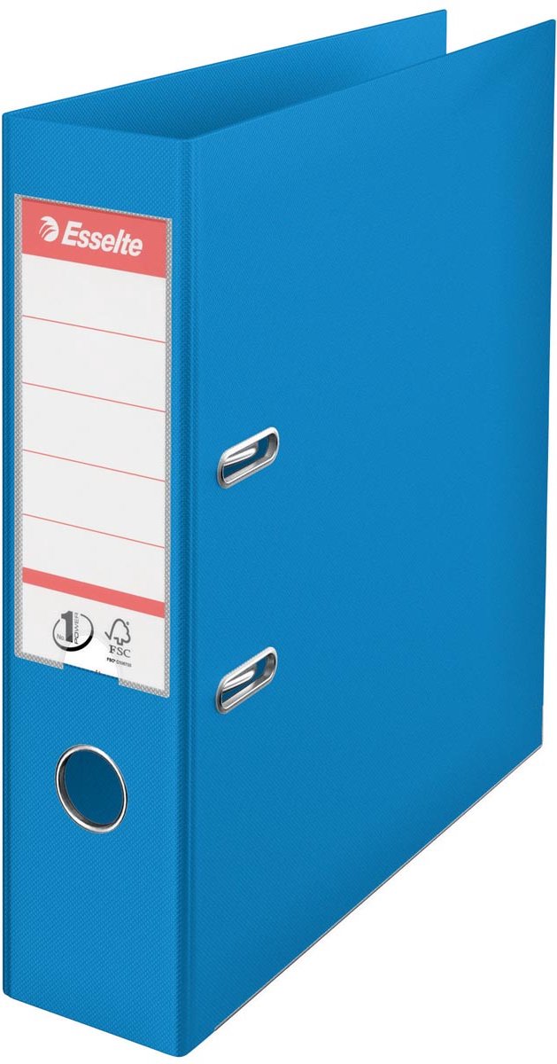 Raccoglitore Esselte n.1 vivida in plastica A4 con porta etichette - per 500 fogli - larghezza dorso 75 mm - blu