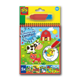 Colores de SES con libro para colorear de agua con granja de marcadores de agua