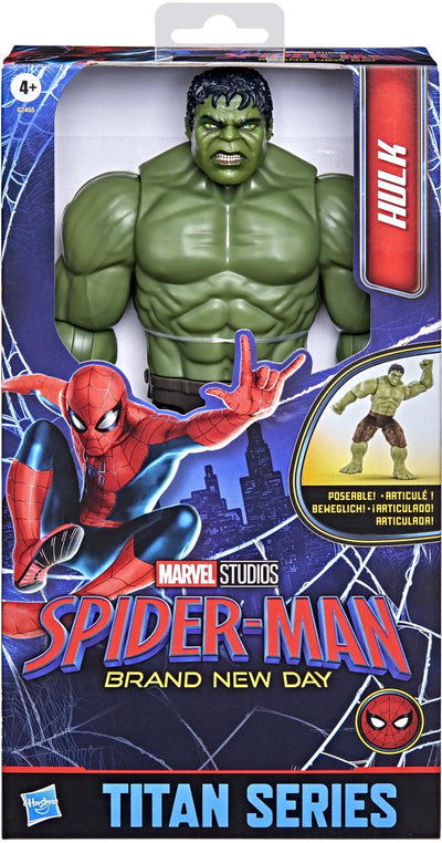 Hasbro marvel spiderman titan series hulk jugando figura