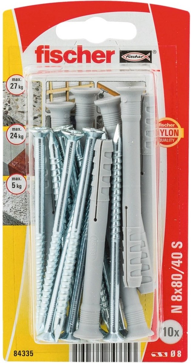 Fischer dhz n8x80 40zk nagelpluggen met(10x) 52252