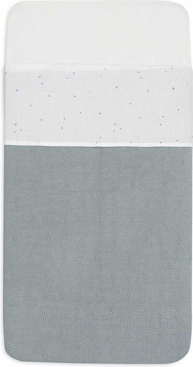 Jollein - sábana para cuna - 120x150cm - cama, cuna - algodón - verde mar centelleante