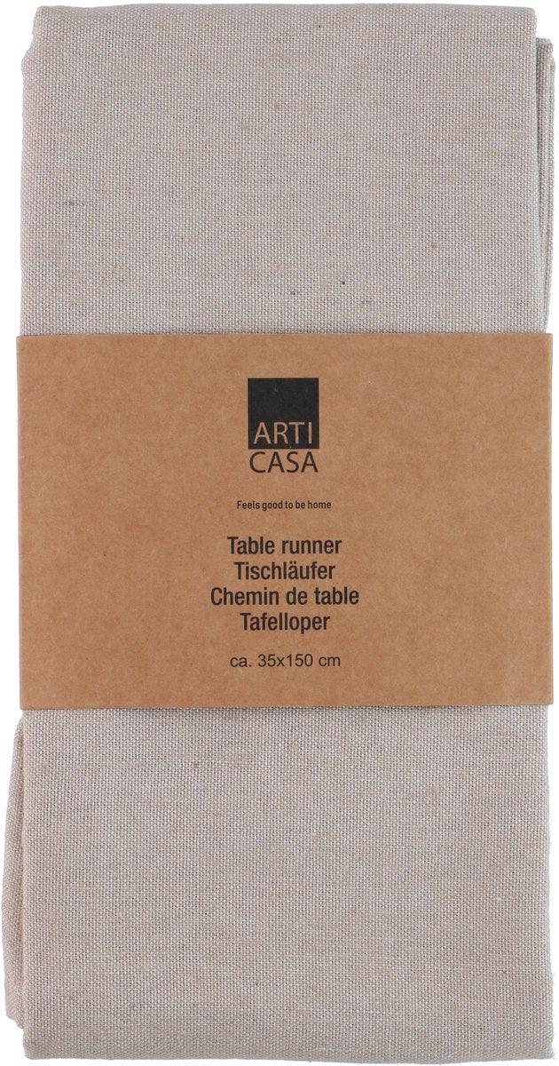 Arti casa camino de mesa 35x150 cm - camino de mesa beige liso - camino de mesa para mesa de comedor - decoración de mesa alargada - beige