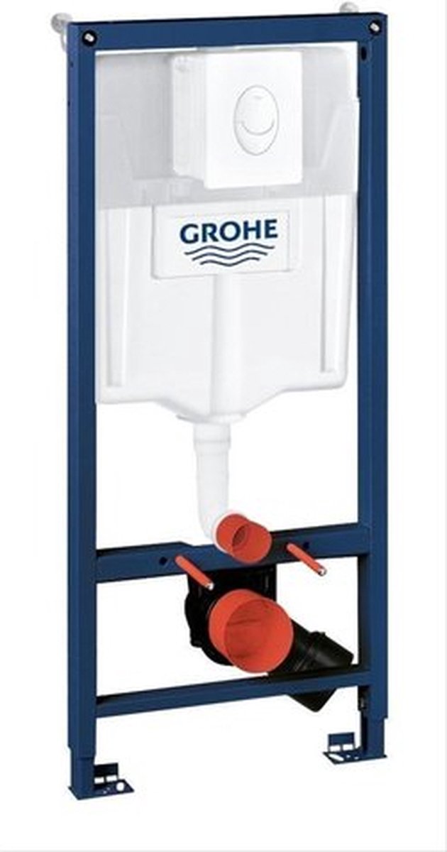 Juego de cisterna empotrada 3 en 1 Grohe rapid SL - para inodoro suspendido - 1,13 m - soportes de pared - con placa de control blanca