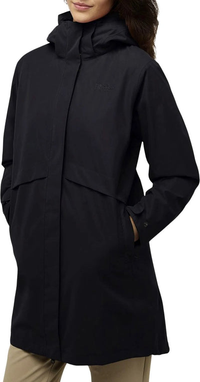 Jack wolfskin baylight 3in1 coat w women's outdoor jacket - black - size XL