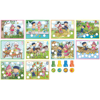 Set di francobolli educativi di Fien e Teun