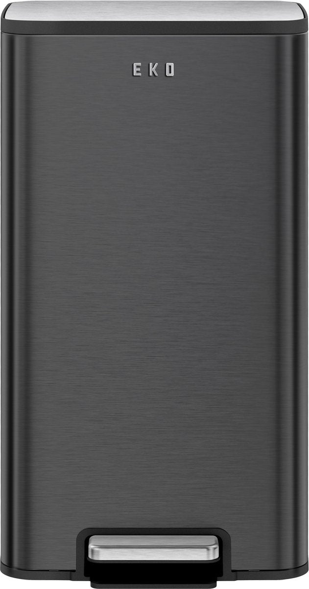 Eko - marina pedaalemmer 30 liter - stainless steel plastic - mat zwart - prullenbak