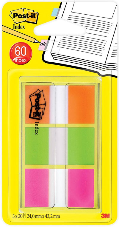 Post-it ® index stand, portable set, orange, green, purple, 24 mm x 43.2 mm