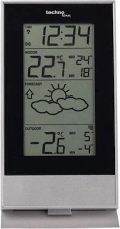 Stazione meteorologica Technoline - ws 9910 - 85x166x56mm - argento nero - con 1 sensore esterno 100 m - tl-ws9910