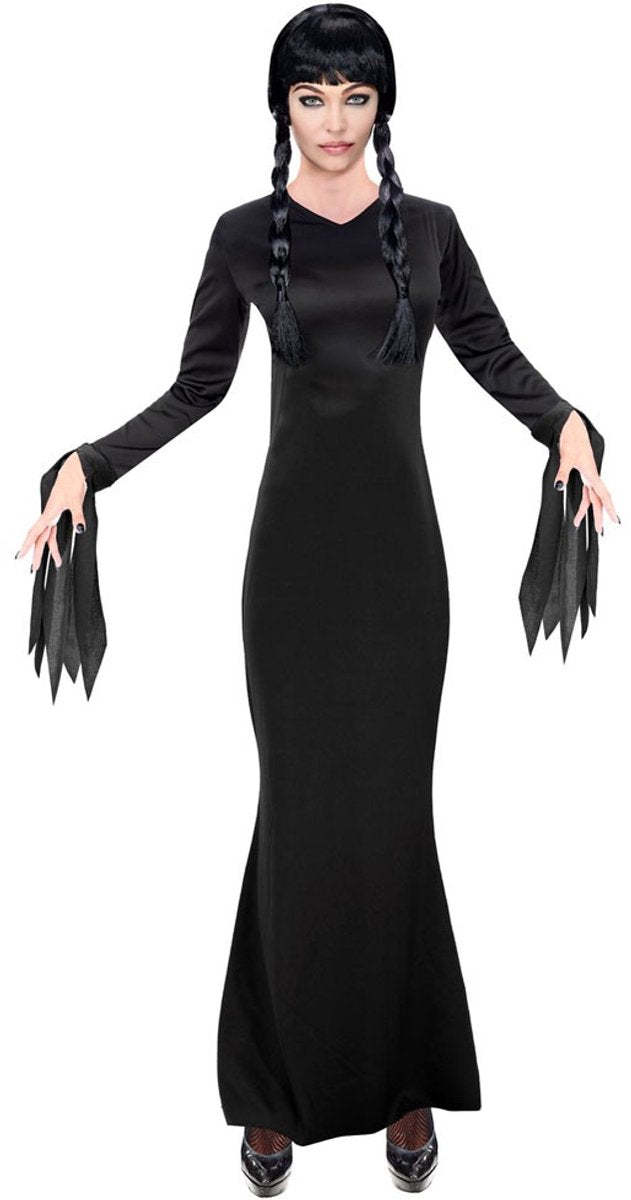 Widmann la familia Addams morticia - vestido negro - talla l
