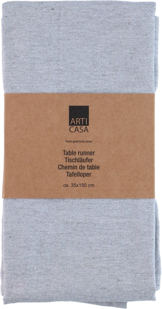 Arti casa table runner 35x150 cm - table runner light blue plain - table runner for dining table - elongated table decoration - gray