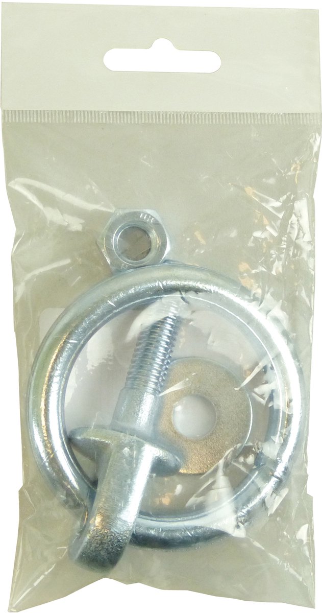 Argolla de amarre Carpoint con anillo plegable m10 x 35 mm - incluye tuerca y arandela - punto de fijación para remolque y remolque - anillo resistente para correas tensoras