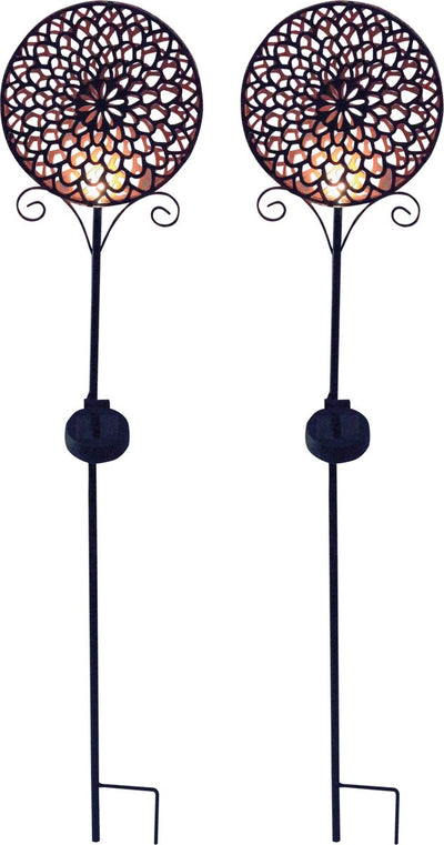 Luxform - 2x lámpara de jardín con estaca - mandala sol - LED - alimentada por energía solar - juego de 2 piezas