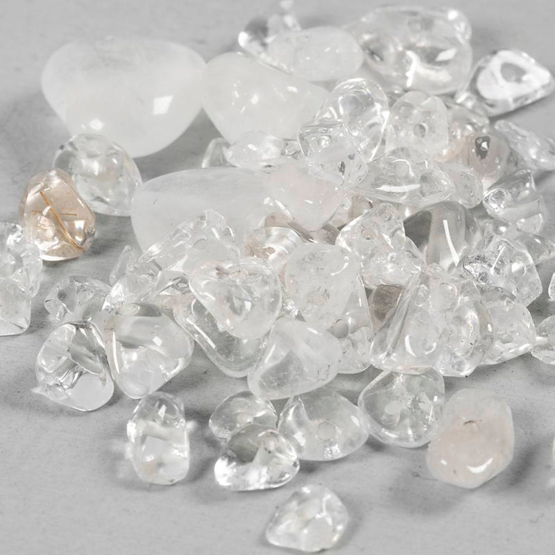 Perle di cristallo dell'azienda Creativ, quarzo trasparente, d 7-12 mm, dimensione del buco 1 mm, ca. 63 pezzi, colori trasparenti, 63 pezzi 1 scatola