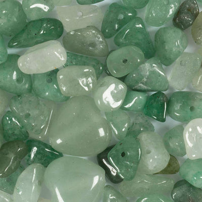 Perle di cristallo della Creativ Company, avventurina, d 7-12 mm, dimensione del buco 1 mm, ca. 63 pezzi, verde, 63 pezzi 1 scatola