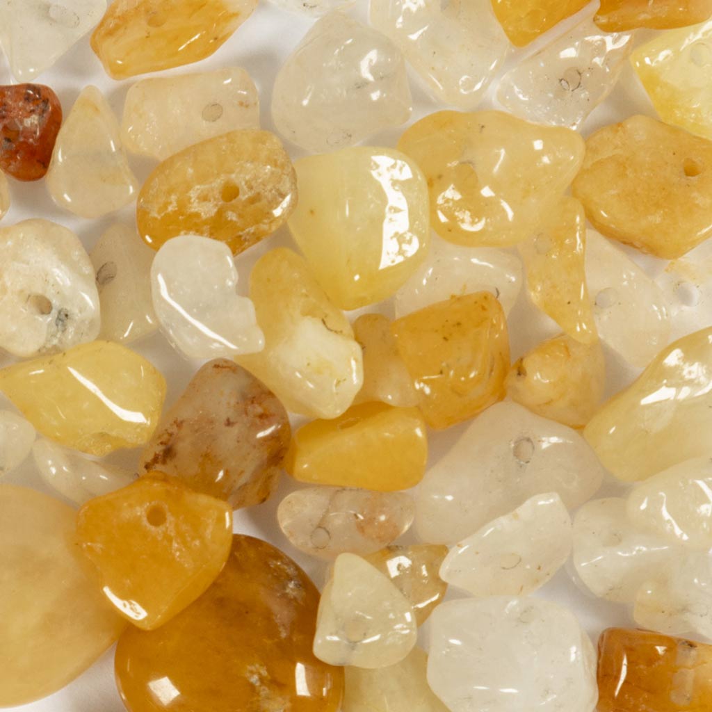 Perle di cristallo dell'azienda Creativ, calcite color miele, d 7-12 mm, dimensione del buco 1 mm, ca. 63 pezzi, giallo chiaro, 63 pezzi 1 scatola