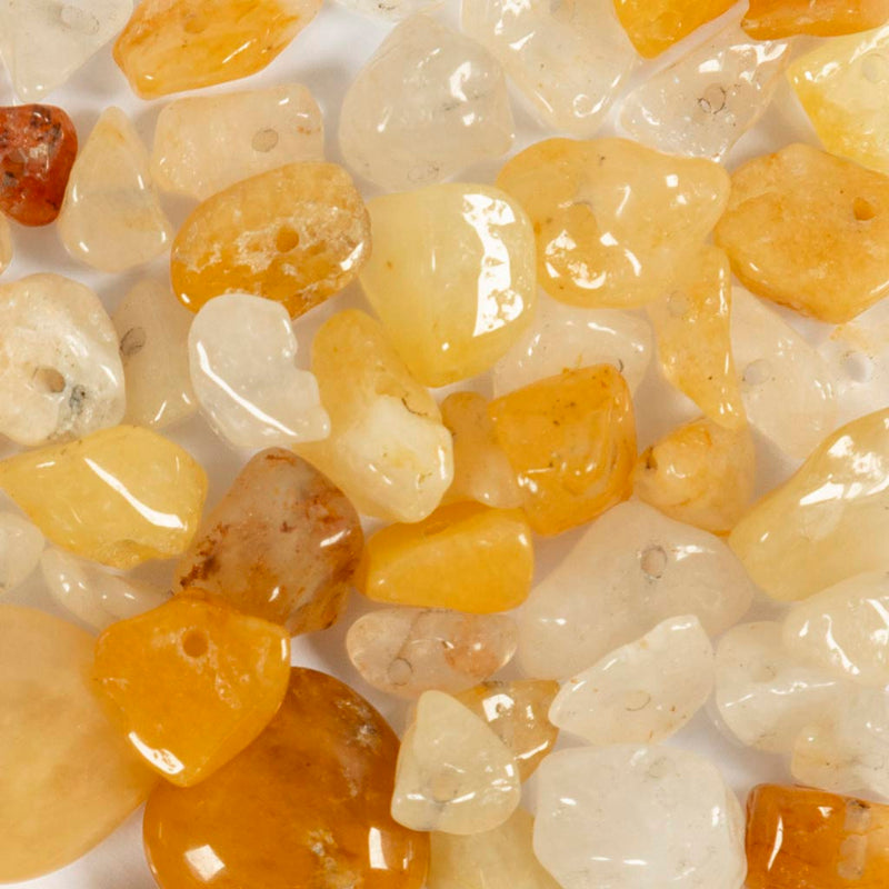 Perle di cristallo dell'azienda Creativ, calcite color miele, d 7-12 mm, dimensione del buco 1 mm, ca. 63 pezzi, giallo chiaro, 63 pezzi 1 scatola