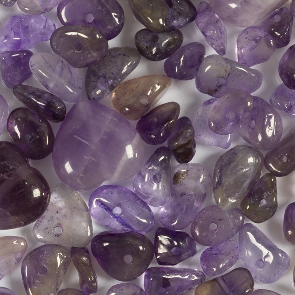 Cuentas de cristal Creativ Company, amatista, d 7-12 mm, medida del agujero 1 mm, aprox. 63 piezas, violeta, 63 piezas 1 caja