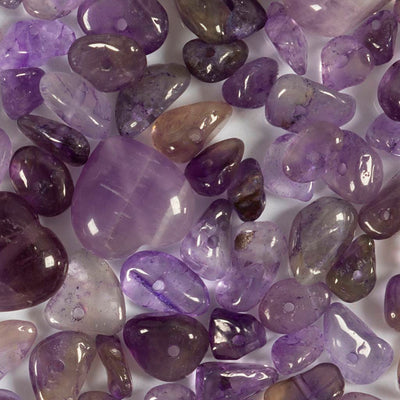 Perle di cristallo della Creative Company, ametista, d 7-12 mm, dimensione del buco 1 mm, ca. 63 pezzi, viola, 63 pezzi 1 scatola