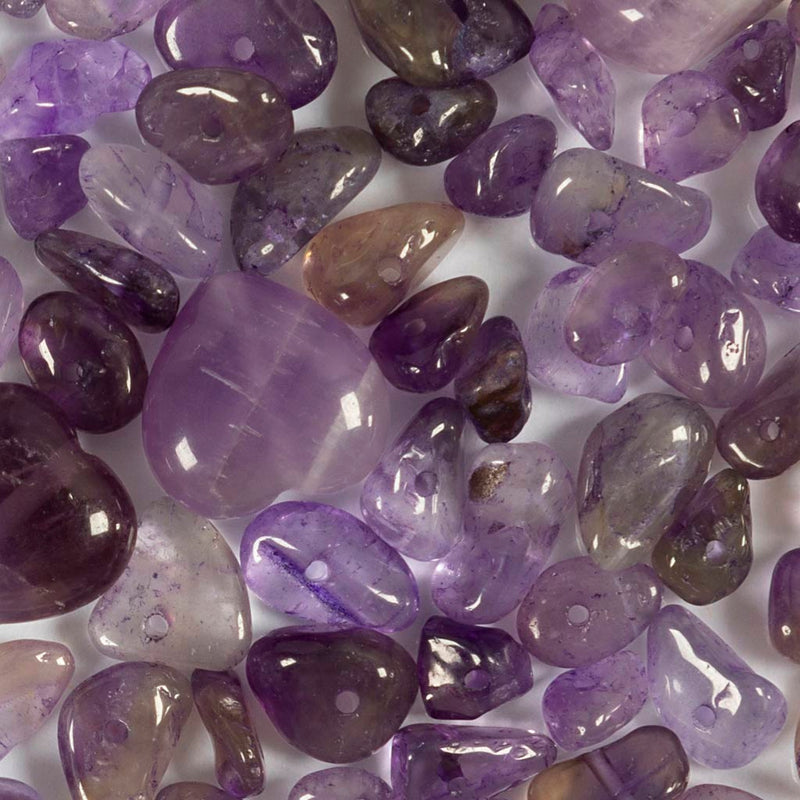 Perle di cristallo della Creative Company, ametista, d 7-12 mm, dimensione del buco 1 mm, ca. 63 pezzi, viola, 63 pezzi 1 scatola