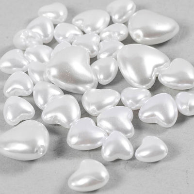 Cuentas de cera Creativ Company, corazones, d 7-13 mm, medida del agujero 1,3-1,5 mm, aprox. 27 piezas, nácar, 32 piezas 1 caja