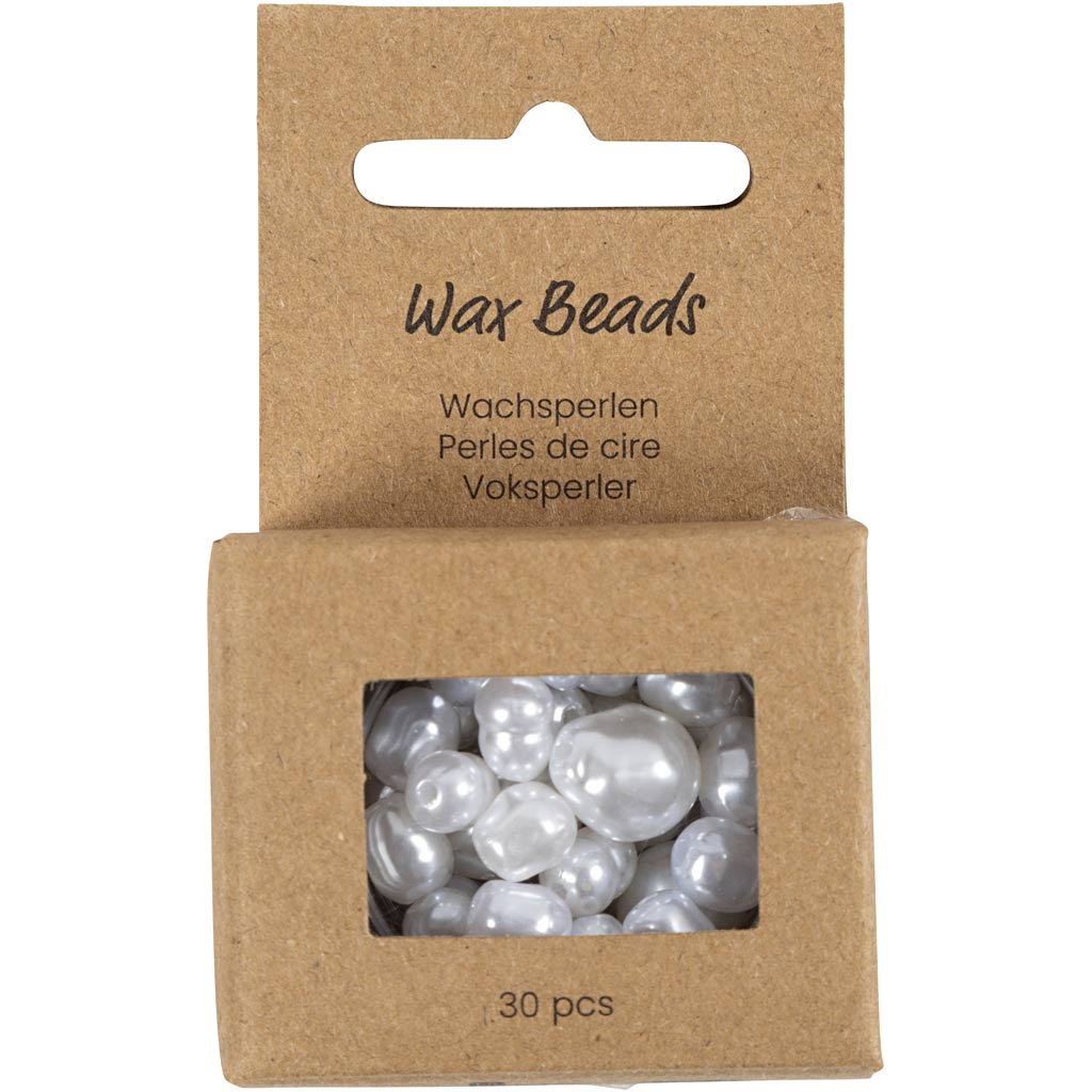 Perle di cera Creative Company, ovali, d 6-14 mm, misura del buco 1,3-1,5 mm, 30 pezzi 1 scatola