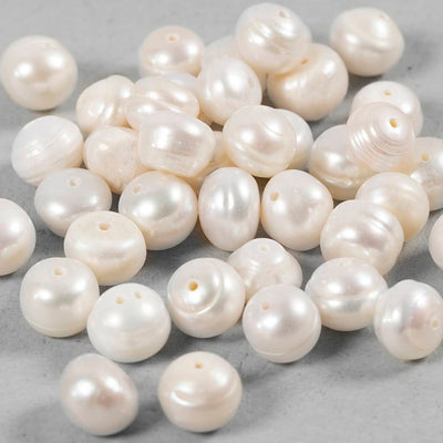 Creativ company perlas de agua dulce, perforadas longitudinalmente, d 4 mm, medida agujero 1 mm, nácar, 40 piezas 1 caja