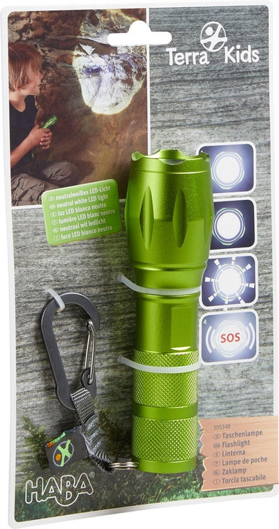 Haba zaklamp terra kids led 13 cm junior aluminium groen