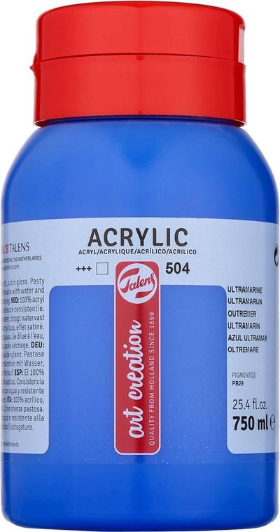 Talens art creation acrylverf pot 750 ml ultramarijn 504