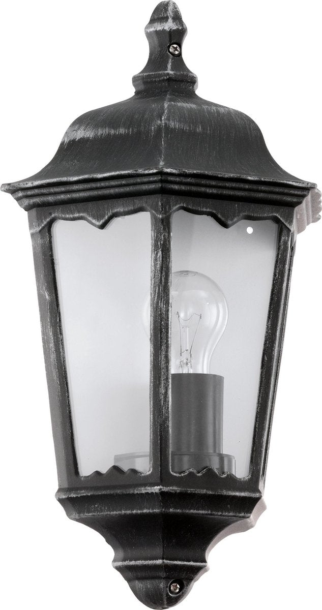 Eglo navedo - iluminación exterior - lámpara de pared - 1 luz - negro, pátina plateada