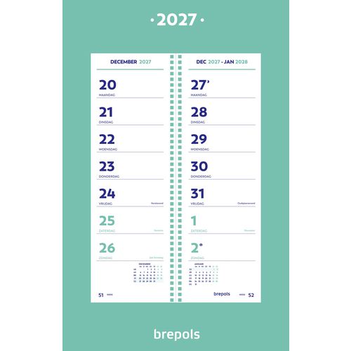 Brepols copri calendario 2026 con spirale