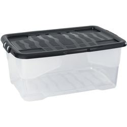 Caja de almacenamiento curva xw202-clr blk-ex 42l transparente negro