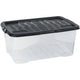 Caja de almacenamiento curva xw202-clr blk-ex 42l transparente negro