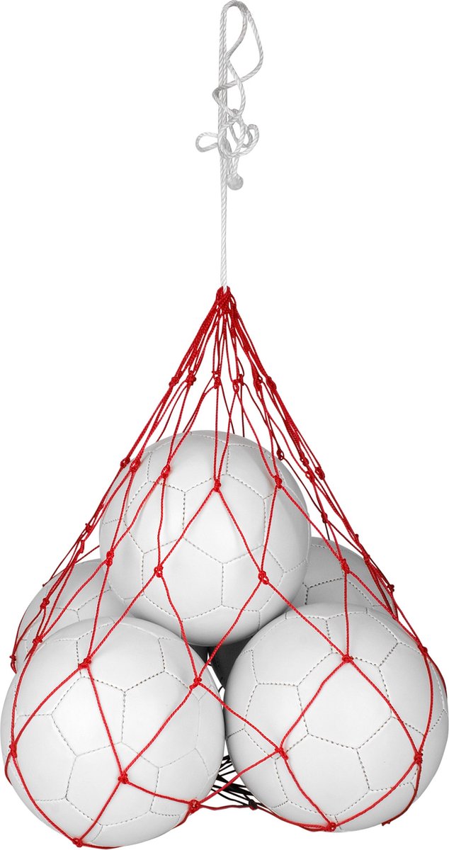 Red de bolas Avento para 5 bolas - rojo blanco