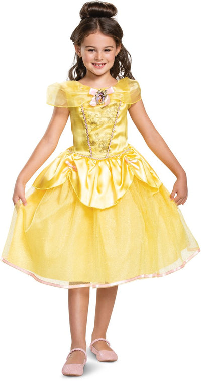 Travestimento da principessa Disney: la bella bestia, belle deluxe, taglia xs (3-4 anni), ragazze