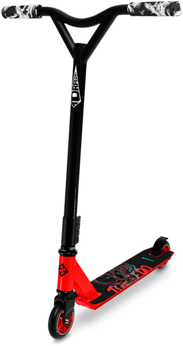 Streetsurfing street surfing torpedo stuntstep beginner – freestyle trickstep – step – 100 mm wielen – skatepark pro scooter – rood