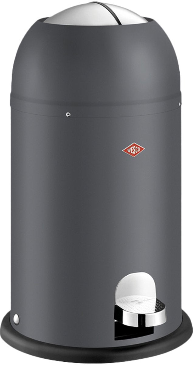 Papelera Wesco kickmaster junior | cubo de basura con pedal | 12 litros | metal - grafito mate | cubo de basura - diseñado en Alemania