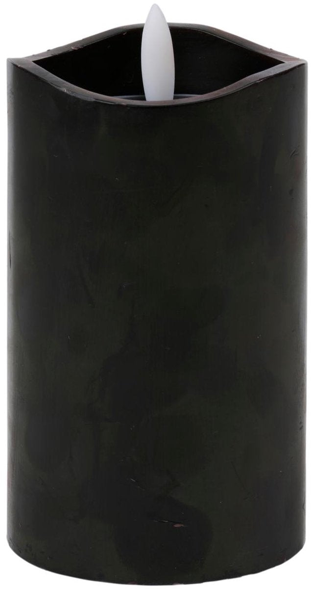 Candela led Arti casa - timer 6 ore - funzionamento a batteria - 7,5 x 12 cm - nera