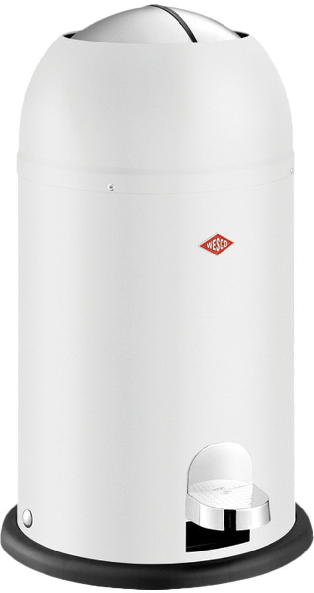 Papelera Wesco kickmaster junior | cubo de basura con pedal | 12 litros | metal - blanco mate | cubo de basura