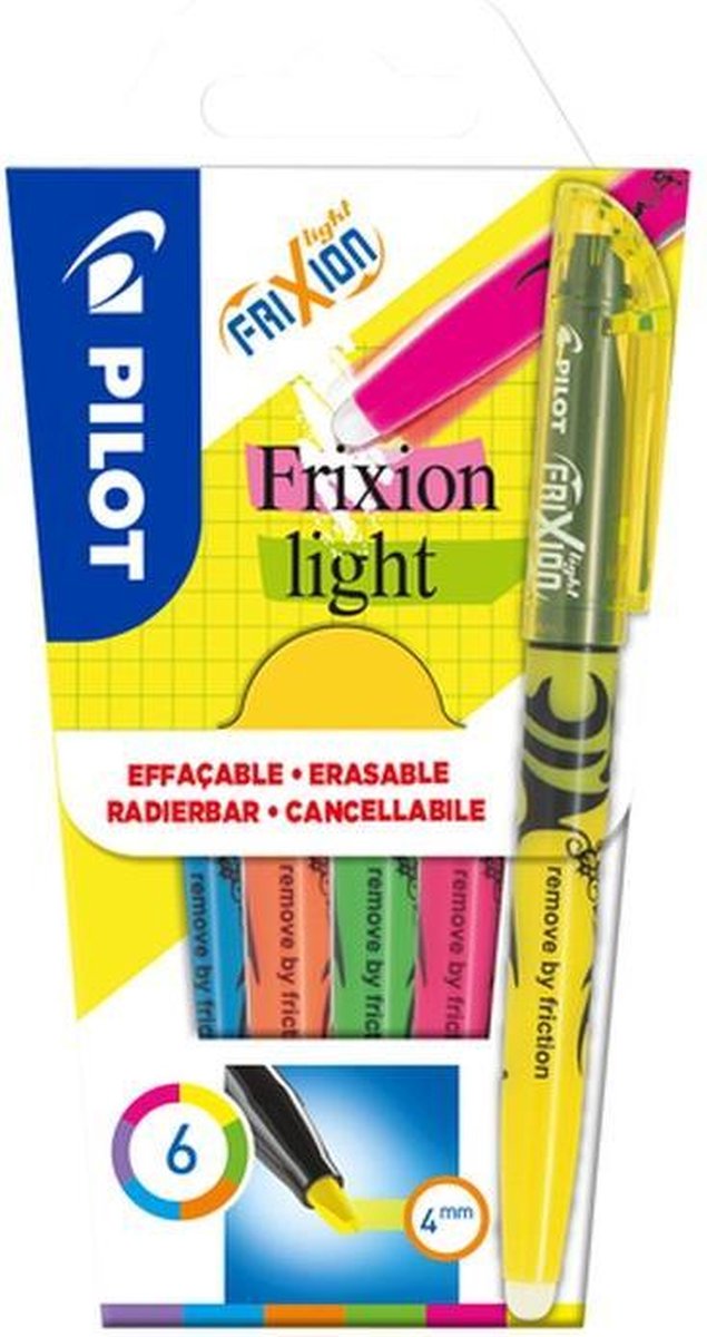 Pilot frixion light - evidenziatori - 6 colori in una scatola