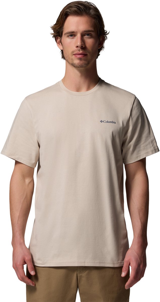 Columbia csc™ outdoor back graphic tee heren outdoorshirt - dark stone, sunscape