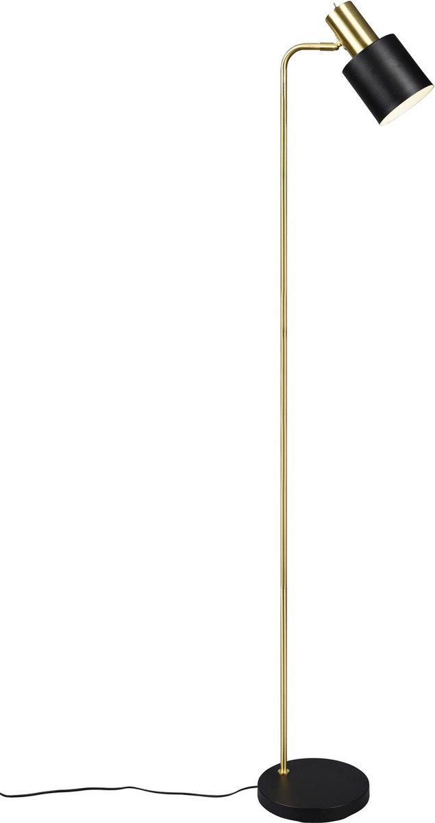 Rl live your light reality adam - vloerlamp - zwart-goud - excl. 1x e27 4 w - osram lichtbron - verlichting omhoog en omlaag - niet dimbaar - badkamerverlichting