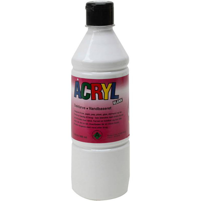 Pintura acrílica, blanco, 500 ml 1 botella