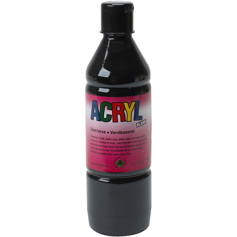 Vernice acrilica, nero, 500 ml 1 bottiglia