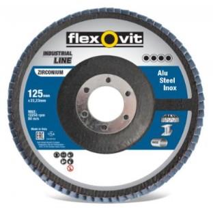 Flexovit disco lamellare piatto 125x22 r842 p60 conico | 10 pezzi