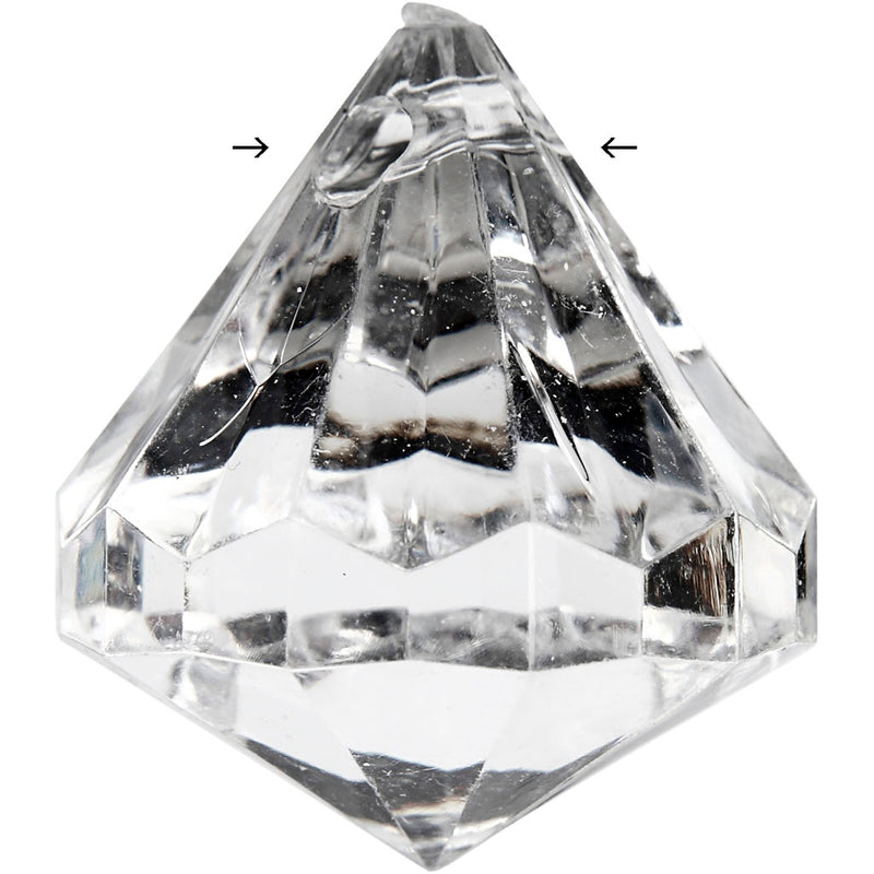 Perle acriliche Creative Company, misura 27x30 mm, misura buco 2,5 mm, trasparente lucido, 8 pezzi 1 scatola