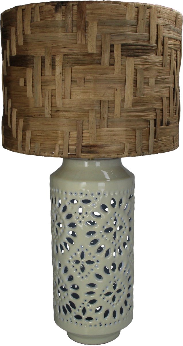 Lámpara de mesa colección hd metal marfil 38x38x67cm