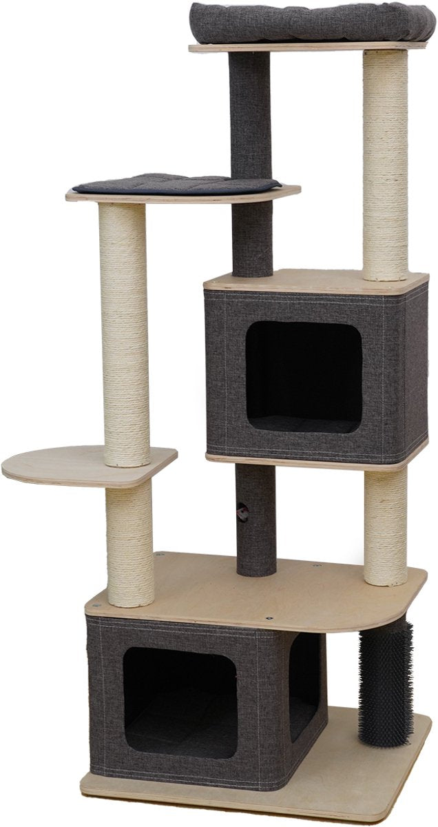 Tiragraffi Ebi tessuto lino tripoli grigio 58 x 48 x 142 cm - cat