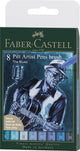 Penna da disegno Faber-castell - penna pitt artist - 8 pezzi - blues - fc-167173
