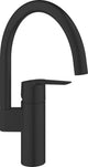 Grohe quickfix start single lever kitchen mixer - high C-shaped spout - matte black