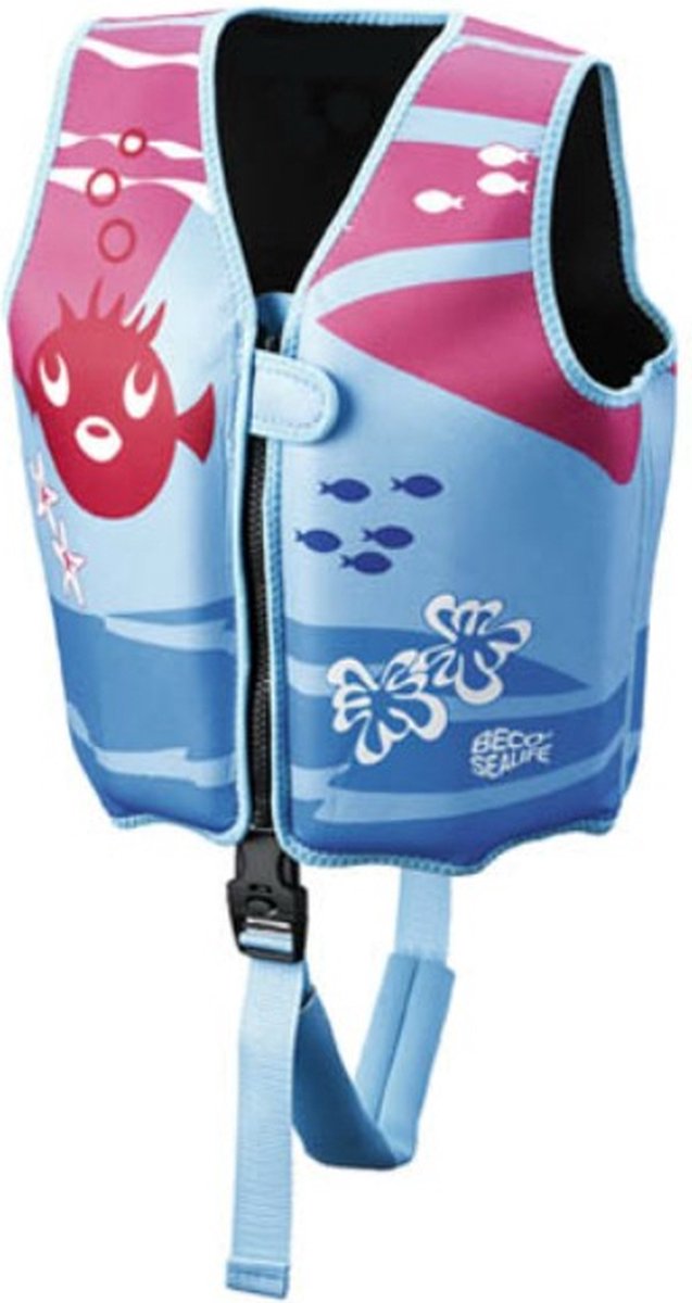 Beco-sealife® - zwemvest drijfvest kind - blauw roze - m: 18-30 kg